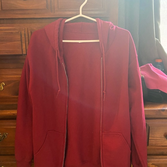 Red Oversized Zip-Up - Picture 2 of 2